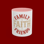 Faith Family Friends Accent Coffee Mug – Inspirational Religious Gift (11/15oz)