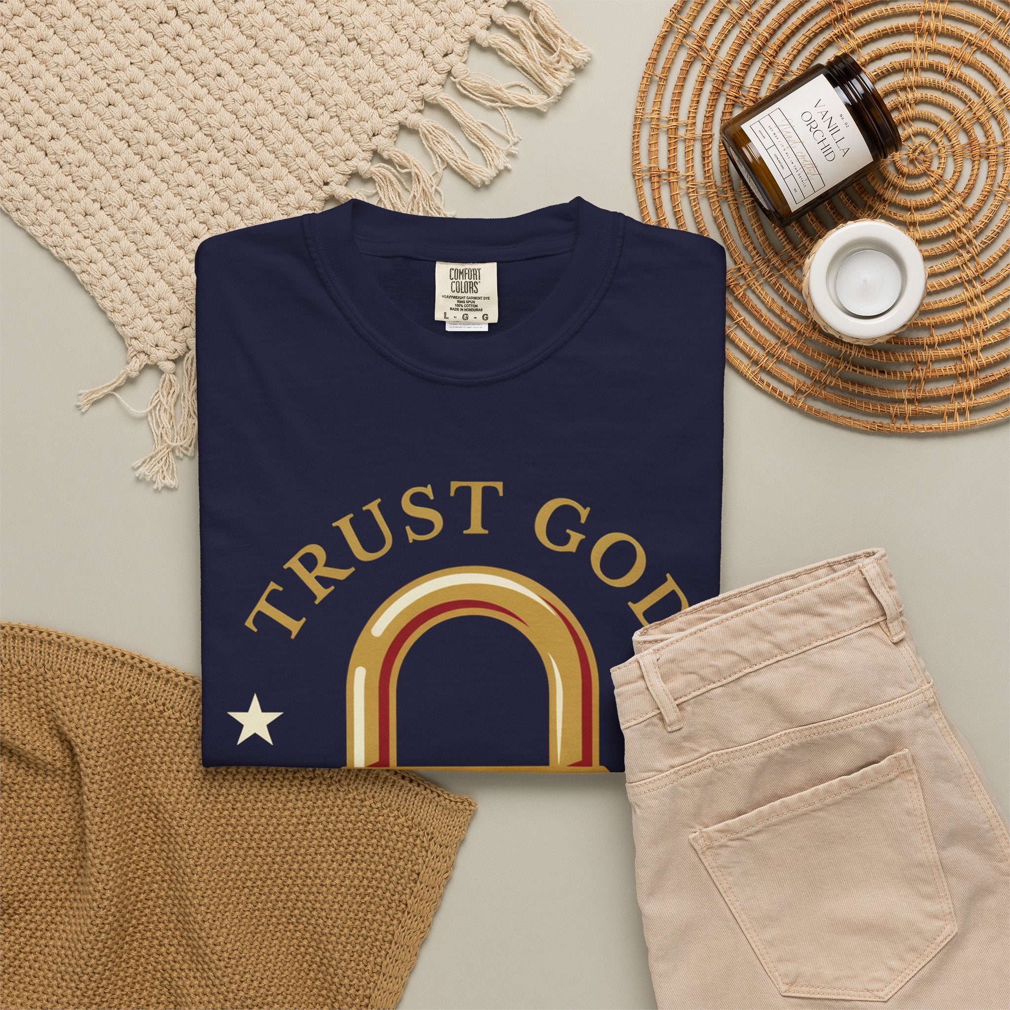 Trust God Lock T-Shirt — Christian Faith Tee “Trust God No Matter What”
