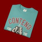 Contend for the Faith T-Shirt — Vintage Boxing Gloves Christian Tee