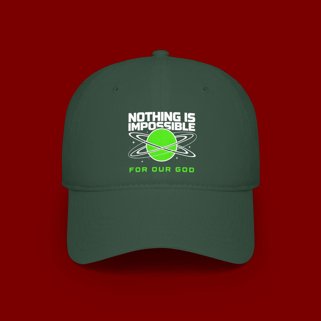 Nothing Is Impossible Baseball Cap — Faith-Inspired Green Planet Design