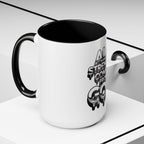 Ceramic Mug — "All Strength Comes From God" Black Accent Coffee Cup (11/15 oz)
