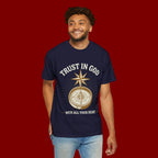 Trust in God Compass T-Shirt — "Trust In God With All Your Heart" Christian Faith Tee