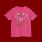 Kids Tee — "Faith Makes the Impossible Possible" Inspirational Graphic