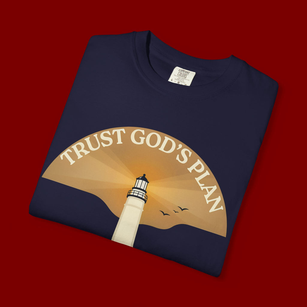 Trust God's Plan Lighthouse T-Shirt — Faith Coastal Tee