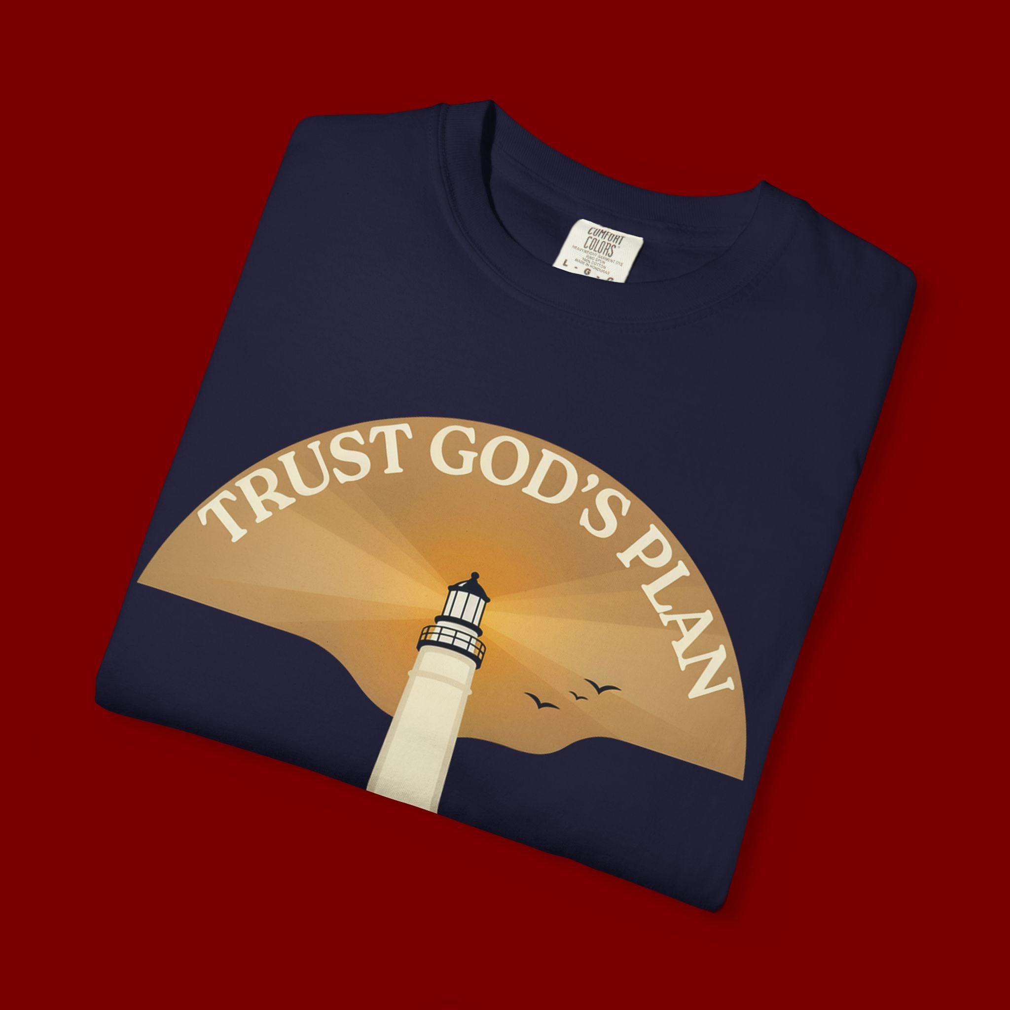 Trust God's Plan Lighthouse T-Shirt — Faith Coastal Tee