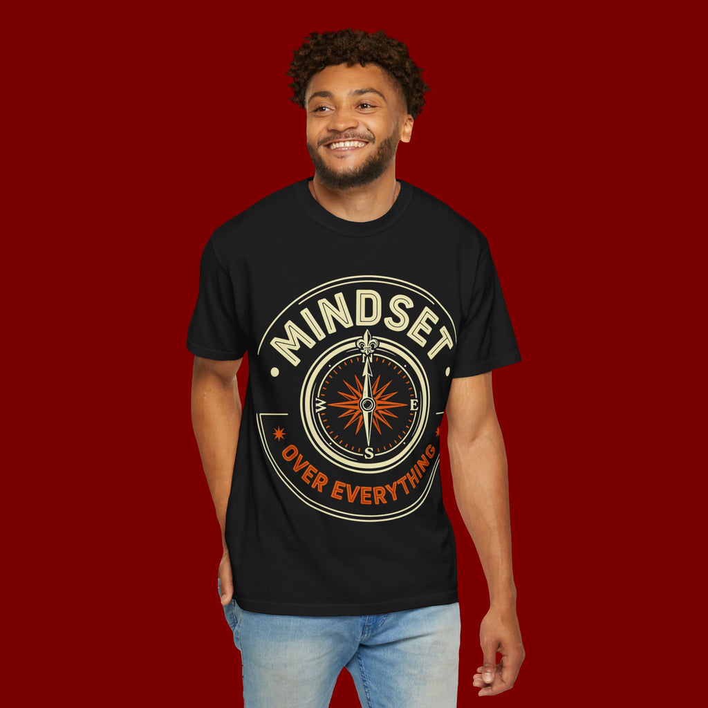 Mindset Over Everything T-Shirt — Positive Vibes Compass Graphic Tee