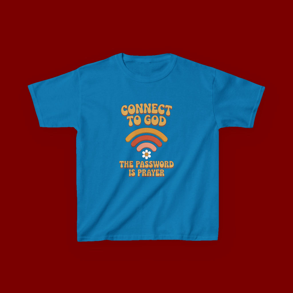 Kids Tee - "Connect to God" WiFi Prayer Graphic Shirt