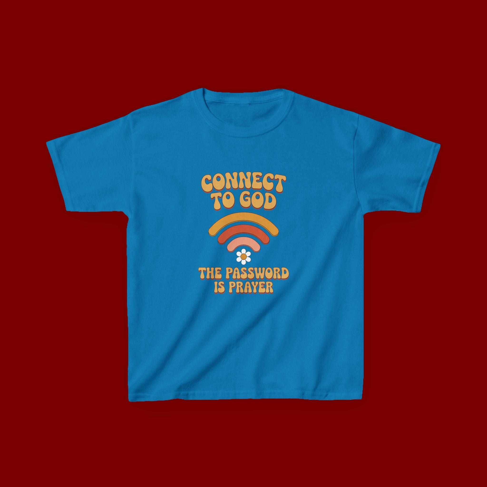 Kids Tee - "Connect to God" WiFi Prayer Graphic Shirt
