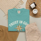 Trust in God Compass T-Shirt — "Trust In God With All Your Heart" Christian Faith Tee