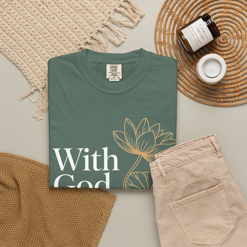 Faith T-Shirt — "With God, every hardship brings ease" Inspirational Christian Tee