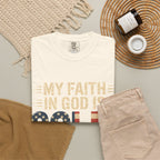 Faith in God Is Solid T-Shirt — American Flag Patriotic Christian Tee