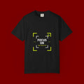 Minimalist 'Smile Frame' T-Shirt — Neon Accent Graphic Tee