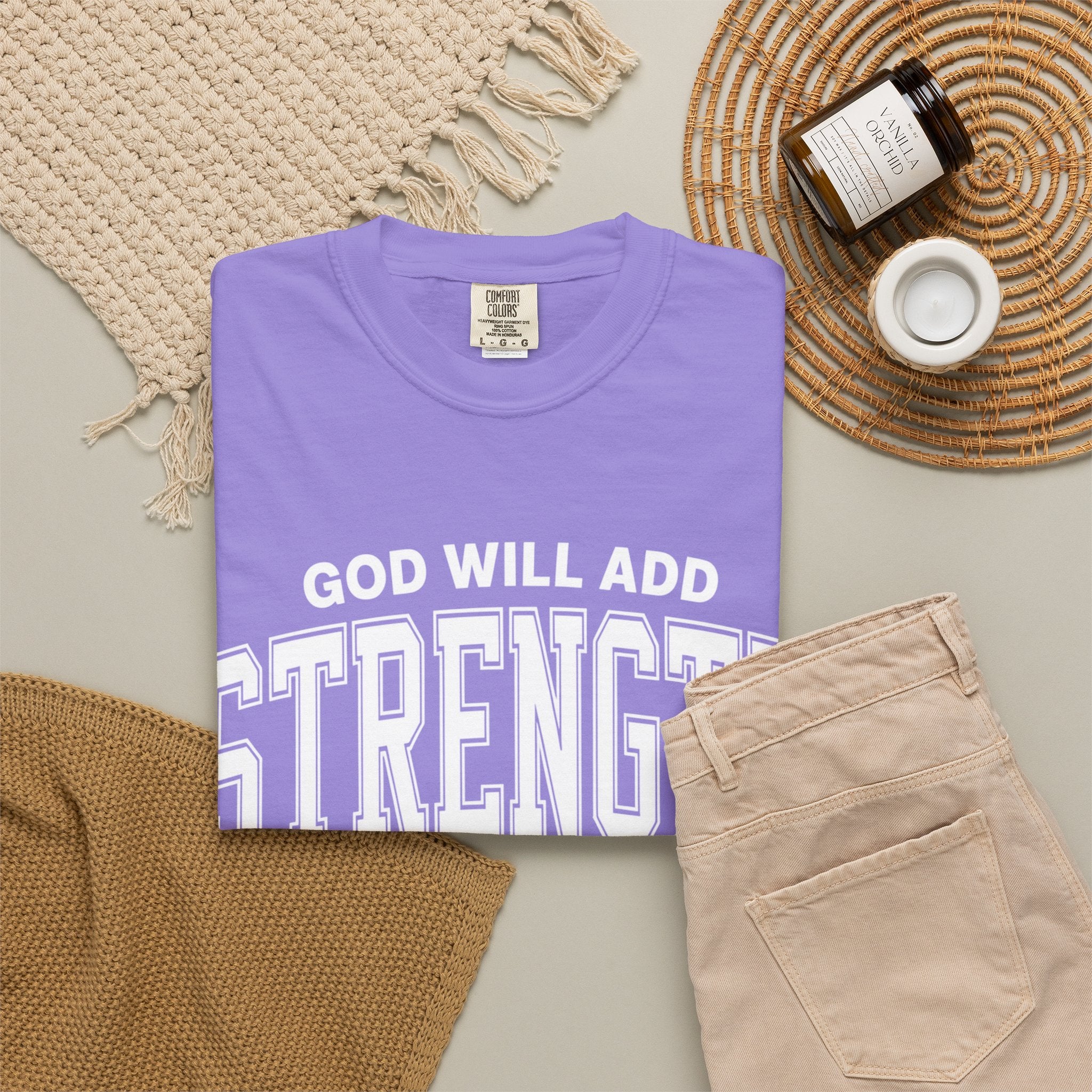 Strength Faith T-Shirt — "God Will Add Strength to Your Strength" Inspirational Tee