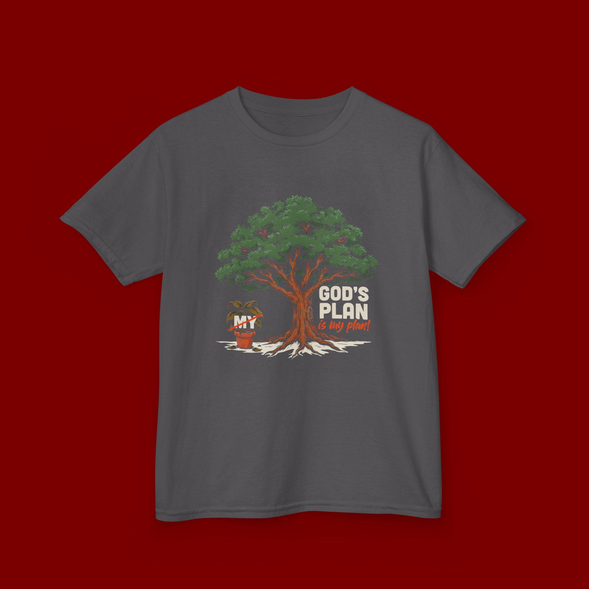 Kids Tee — Cute Tree & Plant Pot Illustration (“Grow Big, Little One”)