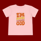 Toddler Tee - "I'm Nothing Without God" Retro Faith Graphic