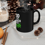 Inspirational Coffee Mug — "God Will Add Strength to Your Strength" Black Ceramic Mug