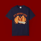 Christian Graphic T-Shirt — “It’s Never Luck, It’s Always God” Fortune Cookie Design