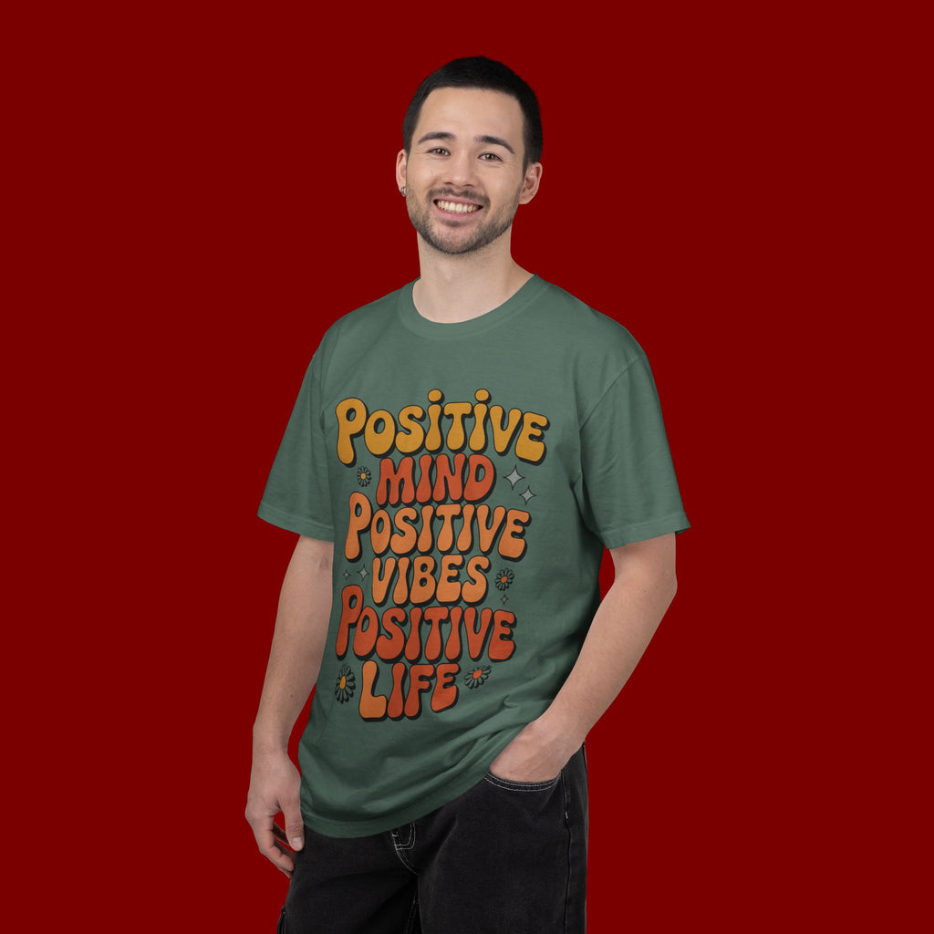 Positive Mind Positive Vibes Positive Life T-Shirt — Retro Daisy Graphic Tee