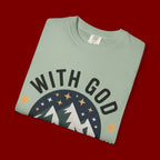 Faith-Based Mountain T-Shirt — "With God All Things Are Possible"