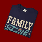 Family Faith Friends T-Shirt — Retro Christian Inspirational Tee