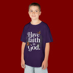 Kids Tee — "Have Faith in God" Floral Christian Youth T‑Shirt