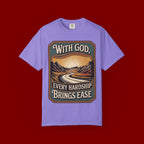Inspirational Graphic T-Shirt — "With God, Every Hardship Brings Ease"
