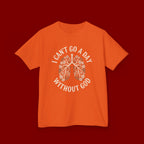 Kids T-Shirt – "I Can't Go a Day Without God" Floral Lungs Christian Tee