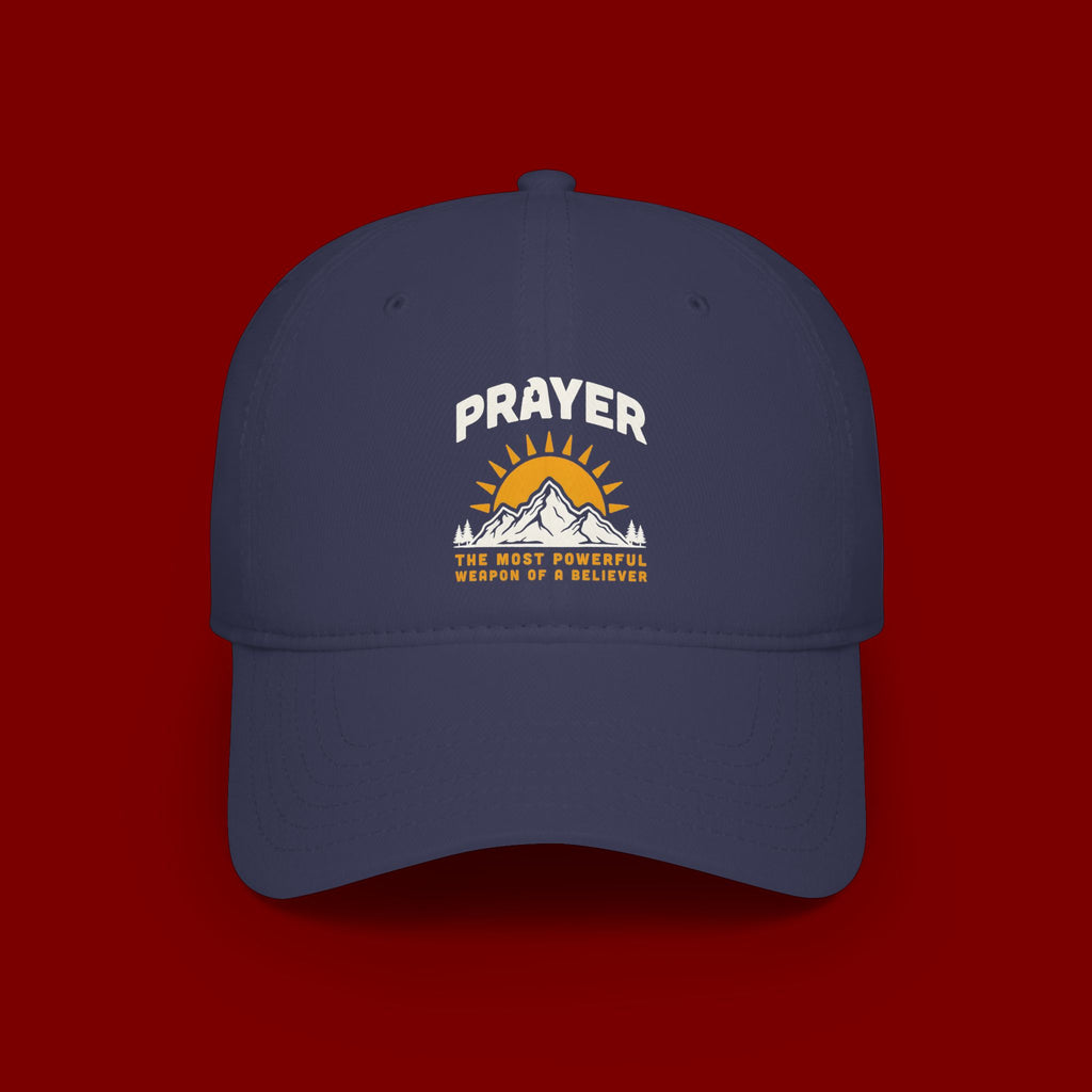 Prayer Sunrise Baseball Cap — Spiritual Faith Hat with Mountain Graphic